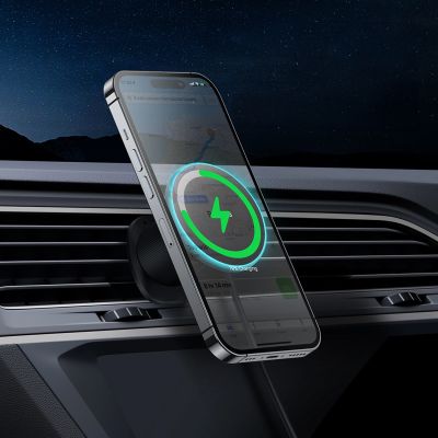 9. Baseus CW01 car holder for iPhone with 15W inductive charger for air vent - black