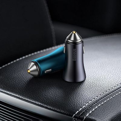 15. Baseus Golden Contactor Pro car charger 2x USB-C 40W blue (CGJP000003)