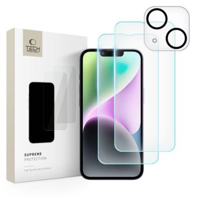 5. Tech-Protect Supreme Set for iPhone 14 2x tempered glass for display / tempered glass for camera