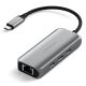 3. Satechi 4-In-1 USB-C Hub - hub for USB-C mobile devices (3x USB-C 3.2 gen2 10Gbps, 2.5 Gigabit Ethernet) (space gray)
