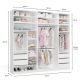 11. OPENO Modular Wardrobe SET 260/250 WHITE with Drawers, Rails and Shelves – Large, for the Bedroom