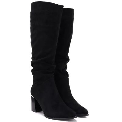 4. Black women’s block-heel boots Jezzi MR2623-7