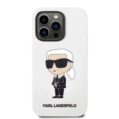 3. Karl Lagerfeld Silicone Ikonik case for iPhone 14 Pro Max - white