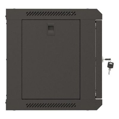7. Wall-mounted installation rack cabinet 19" 6U 540x350 black glass door LANBERG (Flat Pack)