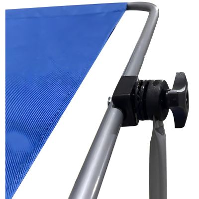 38. FOLDABLE BEACH CHAIR WITH CANOPY ON WHEELS 116x62x60-90CM BLUE