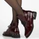 9. Women’s burgundy patent leather croc-effect ankle boots Filippo DBT7191