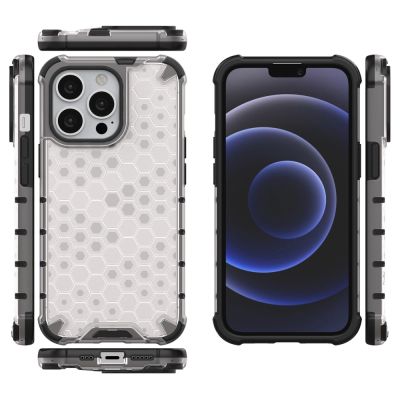 12. Honeycomb Case armor cover with TPU Bumper for iPhone 13 Pro transparent