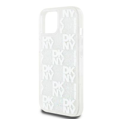 6. DKNY Liquid Glitter Multilogo case for iPhone 15 / 14 / 13 - white