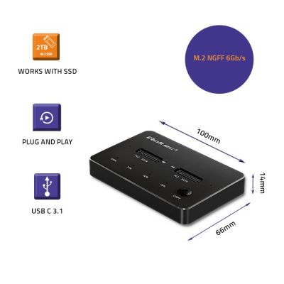 3. QOLTEC 2X SSD M.2 SATA | NGFF | USB TYPE C DOCKING STATION