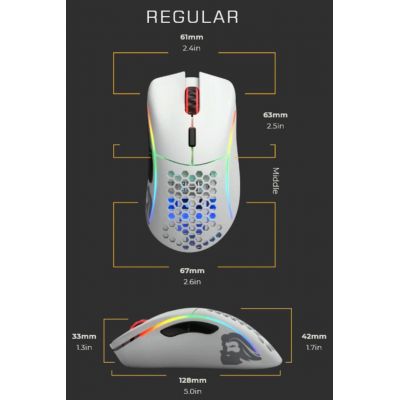 8. Glorious PC Gaming Race Model D mouse Right side USB Type-A Optical 12000 DPI