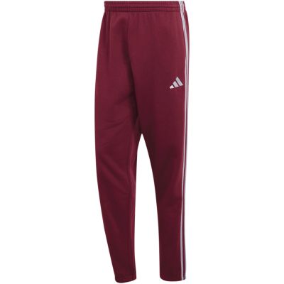 2. Men's adidas Essentials 3-Stripes Fleece Tapered Cuffed Pants Burgundy KY4134