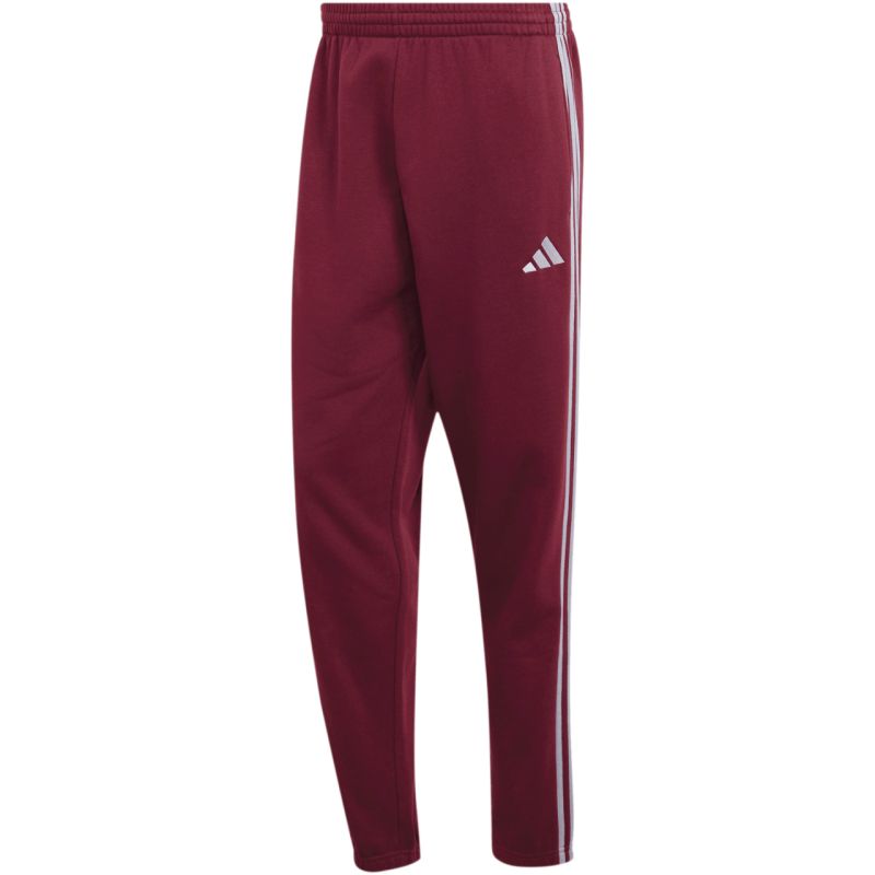 2. Men's adidas Essentials 3-Stripes Fleece Tapered Cuffed Pants Burgundy KY4134