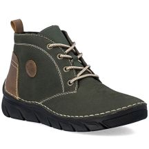 Women's leather ankle boots insulated green Rieker 55036-54