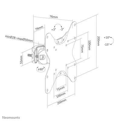9. Neomounts FL40-430BL12 TV mount 106.7 cm (42") Black