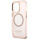 6. Guess GUHMP13LHTCMP iPhone 13 Pro / 13 6.1" pink/pink hard case Gold Outline Translucent MagSafe