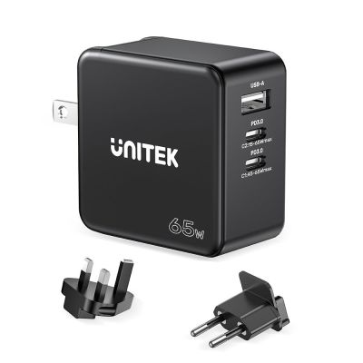 4. UNITEK GAN CHARGER, PD 65W 2X USB-C, USB-A