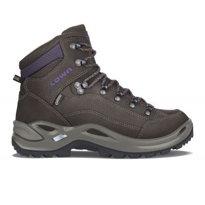 Lowa RENEGADE GTX MID Ws schiefer/brombeere women's trekking shoes, gray, waterproof leather boots, Gore-Tex, gray (320945 7937)