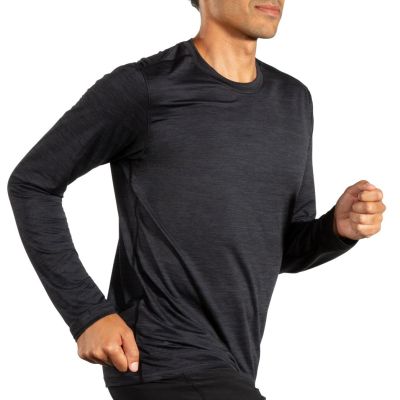 6. Men's Luxe Long Sleeve Running T-shirt, Black