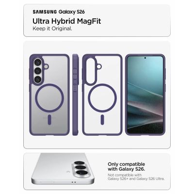 7. Spigen Ultra Hybrid Mag MagSafe Case for Samsung Galaxy S26 - Clear Purple