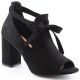Black suede block-heel sandals with bow tie Potocki YQ21023