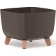 GRACIA SQUARE ECO WOOD FLOWER POT 29x29CM COFFEE