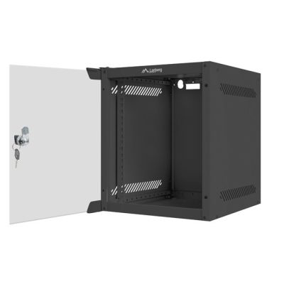8. Lanberg WF10-2306-10B Single Section Cabinet (6U; 329mm / 280mm / 310mm; Wall Mounted; Glass; 10"; Black)
