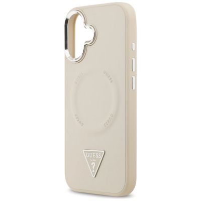 6. Guess Triangle Logo MagSafe Case for iPhone 17 - Beige