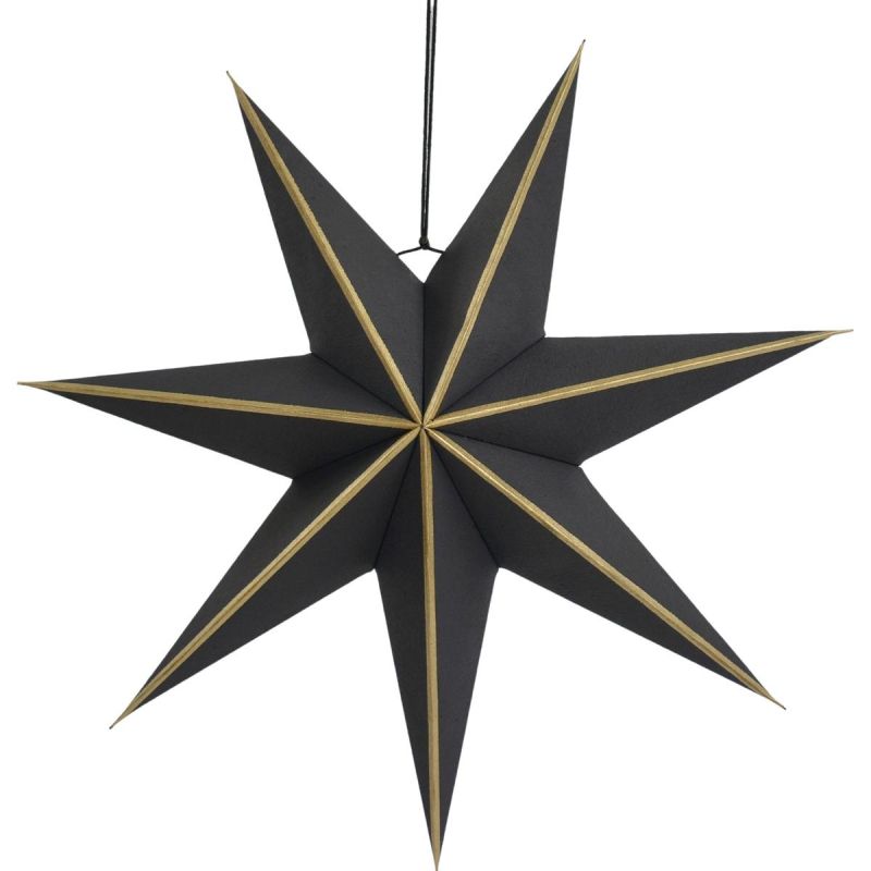 7. DECORATIVE HANGING PAPER STAR FSC 18x75CM BLACK 7 ARMS MICA
