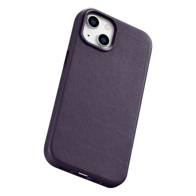 12. iCarer Case Leather Cover Case for iPhone 14 Dark Purple (WMI14220705-DP) (MagSafe Compatible)