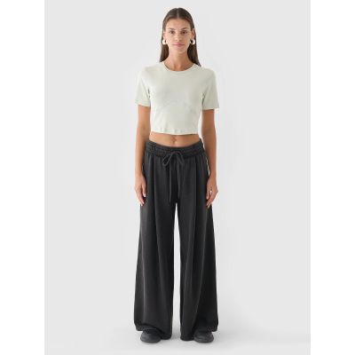 5. Women's crop top slim plain 4F 4FRAW24TTSHF2581-47S