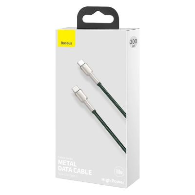5. Baseus Cafule Series Metal Data USB-C / USB-C PD QC SCP 100W 5A 2 m cable - green