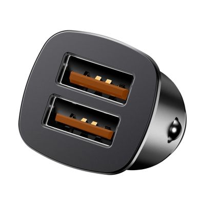 5. Baseus Square smart car charger 2x USB QC3.0 Quick Charge 3.0 SCP AFC 30W black (CCALL-DS01)