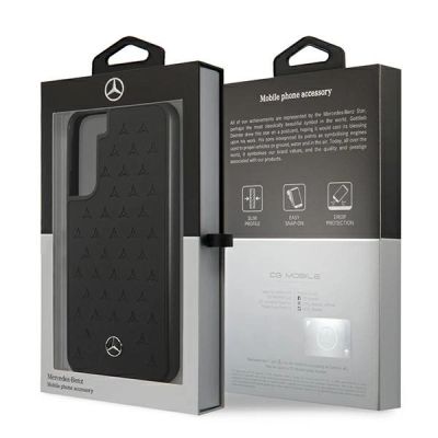 8. Mercedes Leather Stars Pattern Case for Samsung Galaxy S22+ - Black