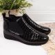 51. Rieker W R474 snakeskin leather ankle boots black