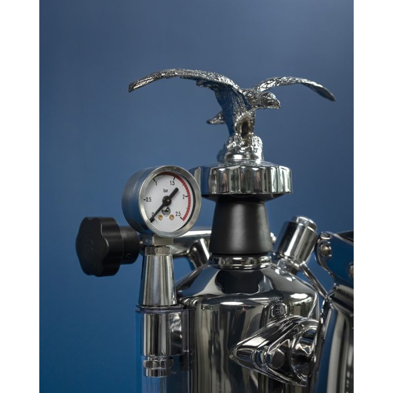 18. La Pavoni Milano Manual Lever Espresso Machine, Silver