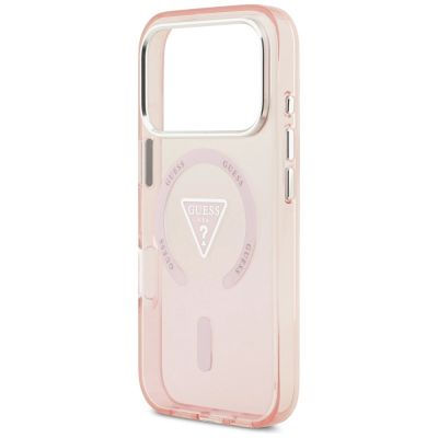 6. Guess IML Gradient Triangle Logo MagSafe Case for iPhone 17 Pro - Pink