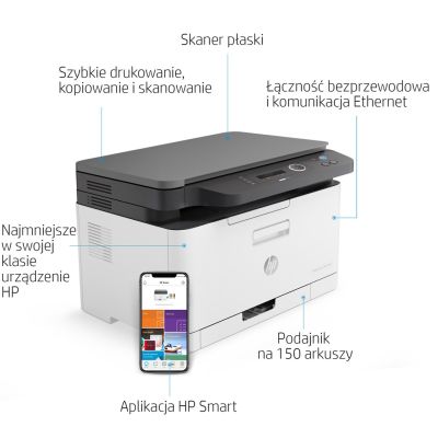 12. HP Color Laser MFP 178nw 4ZB96A (laser, color laser; A4; Flatbed scanner)