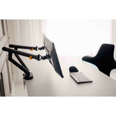 3. BakkerElkhuizen Bakker Elkhuizen Flexible Dual - Mounting Kit - Adjustable Dual Arm - For 2 Monitors - Aluminum, Steel, ABS Plastic, Thermoplastic Rubber (TPR), Polyamide (PA6) - Dark Gray - Screen Size: 43.18-88.9 cm (for flat screen)