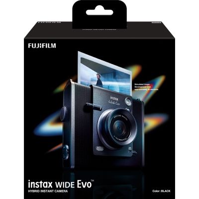 20. FUJIFILM Instax WIDE Evo Black EX D CMOS Hybrid Instant Camera Black