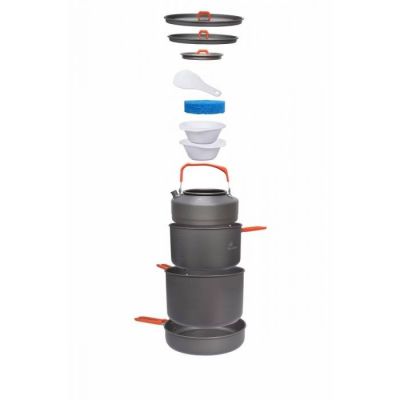 8. Fire-Maple Feast 4-Orange Camping Cookware Set