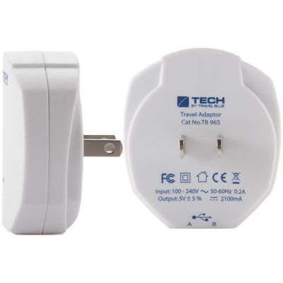 2. TRAVEL BLUE 2-USB MAINS CHARGER – USA