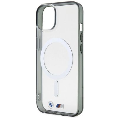 6. BMW BMHMP14SHCRS iPhone 14 6.1" case transparent hardcase Silver Ring MagSafe