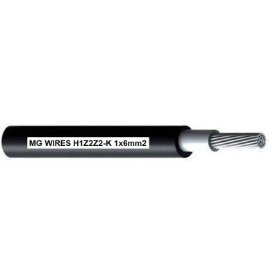 Photovoltaic cable // MG Wires // 1x6mm2, 0.6/1kV black H1Z2Z2-K-6mm2 BK, 50m pack