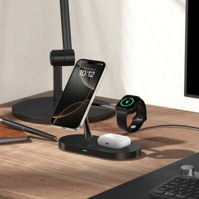 5. Tech-Protect A12 3in1 MagSafe Inductive Charger for Smartphone/Headphones/Smartwatch - Black