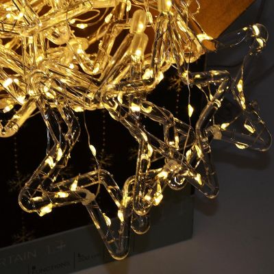 10. CHRISTMAS TREE LIGHTS LIGHT CURTAIN 120x120 CM 235LED WARM WHITE STARS