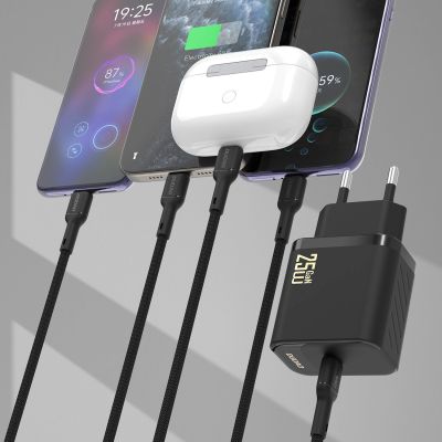 3. Dudao A27CEU PD 25W GaN SB-C Wall Charger with USB-C Cable - Black