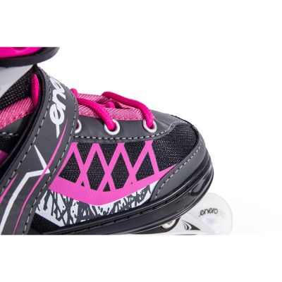 11. ROLLER SKATES-ROLLER SKATES-ICE SKATING 4IN1 ENERO PRO LED 34-37 PINK-GRAY