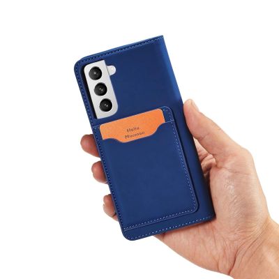 10. Magnet Card Case Case for Samsung Galaxy S22 + (S22 Plus) Pouch Wallet Card Holder Blue