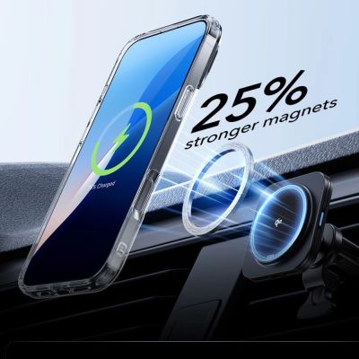4. ESR Classic Hybrid Kickstand Halolock MagSafe Case Set with Stand + Tempered Glass for iPhone 16 Pro - Clear