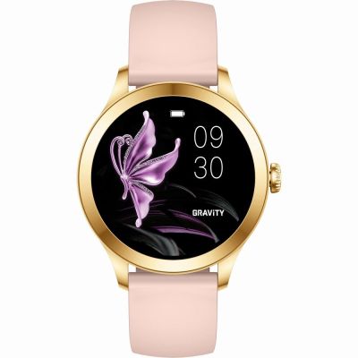 4. Smartwatch Gravity Rose Gold 2 Straps GT25-1 PRO